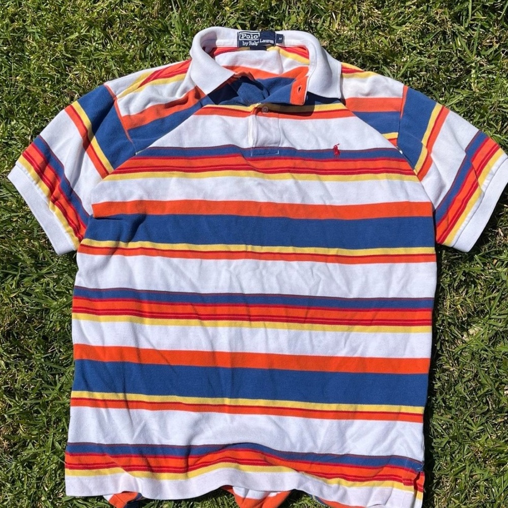 Colorful Men’s Striped Polo Shirt